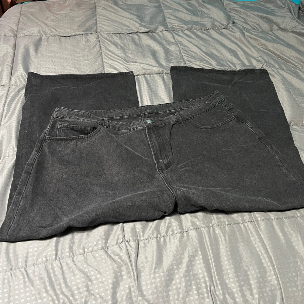 Shein Black Jeans Wide Leg Cotton Blend Women's Shein Size 4x Standard Size 2x